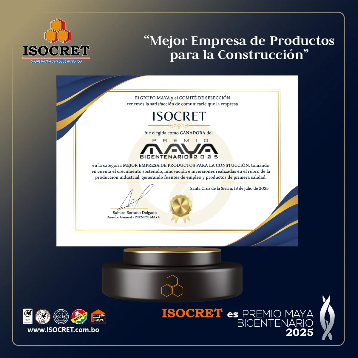 ¡ISOCRET ES GALARDONADA EN LOS PREMIOS MAYA BICENTENARIO 2025!
